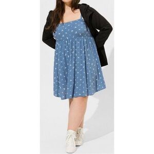 Torrid Mini Wash Challis Sleeveless Ditzy Floral Print Dress Size 5X NWT